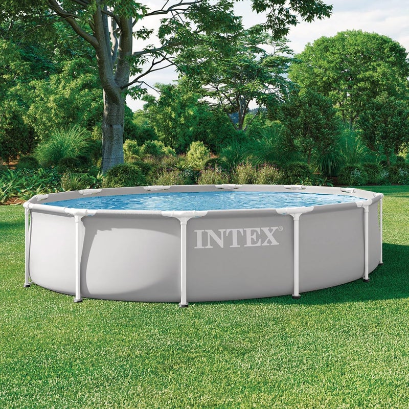 Intex Prism Frame Pool Set, 12ft x 30in (366 x 76 cm), Light Grey - Image 2