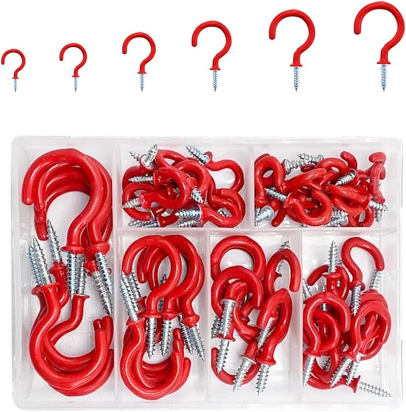 70Pcs Multipurpose Iron Screw Hooks Assortment For Organizing Garage Kitchen Tools - Image 1