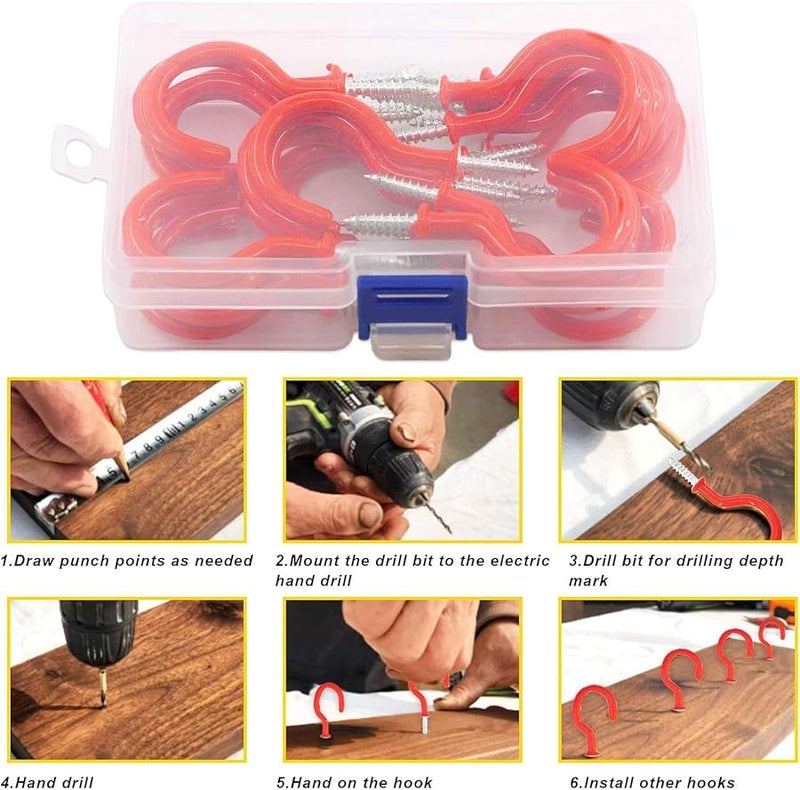 70Pcs Multipurpose Iron Screw Hooks Assortment For Organizing Garage Kitchen Tools - Image 5