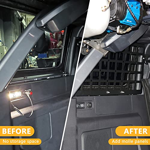 RERPRO Rear Window Molle Panel for 2021 2022 2023 2024 2025 New Ford Bronco 4 Door Hard Top Cargo Organizer Rear Trunk Panel Storage System Interior Accessories 2 Pack Black - Image 3