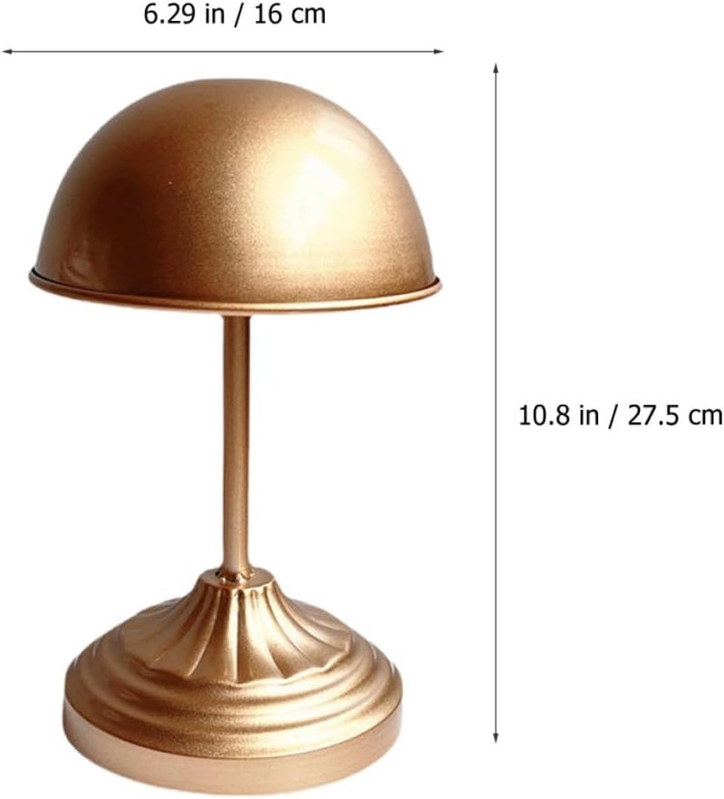 Metal Hat Display Stand Gold Iron Metal Hat Holder with Dome Shape for Home and Desktop Storage for Caps and Wigs - Image 2