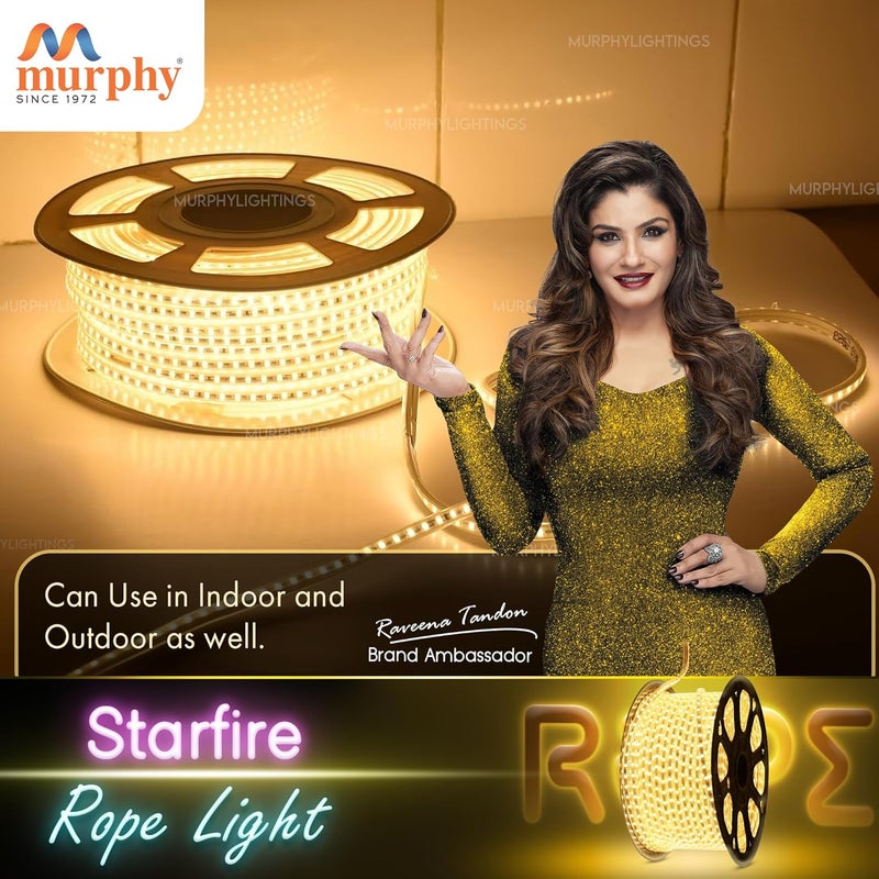 MURPHY 2835-120 Led High Lumen Waterproof Indoor Outdoor Home Deorative,Diwali Lights,Rope Pipe Light,Cove Light (120 Led/Mtr) (Warm White),20 meters - Image 3