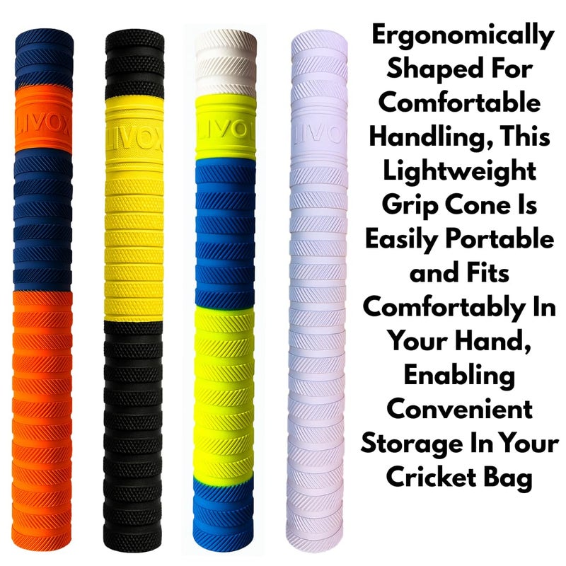 LIVOX ® Premium Quality Cricket Bat Grip | Non-Slip, Shock Absorbing Rubber Handle Cover for Superior Comfort & Control (Multi texture) - Image 2