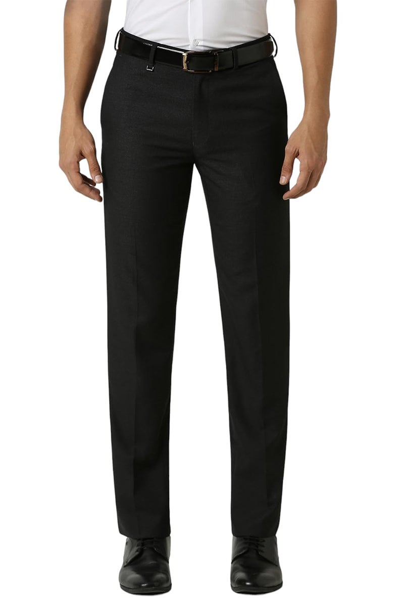 Van Heusen سروال رجالي أسود بنقاط بتصميم ضيق - Image 1
