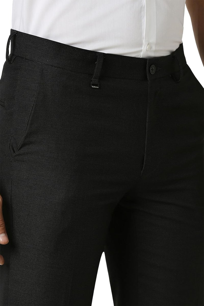 Van Heusen سروال رجالي أسود بنقاط بتصميم ضيق - Image 4