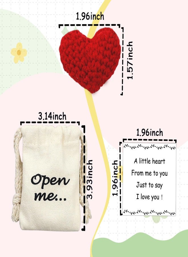 LUOKIFUR Pocket Hug Gift I Love You Gifts for Him for Her Crochet Heart Missing You Gift (Heart) - Image 3