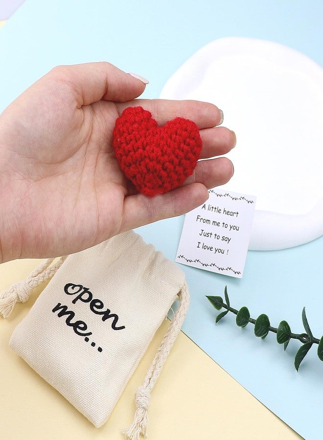 LUOKIFUR Pocket Hug Gift I Love You Gifts for Him for Her Crochet Heart Missing You Gift (Heart) - Image 5