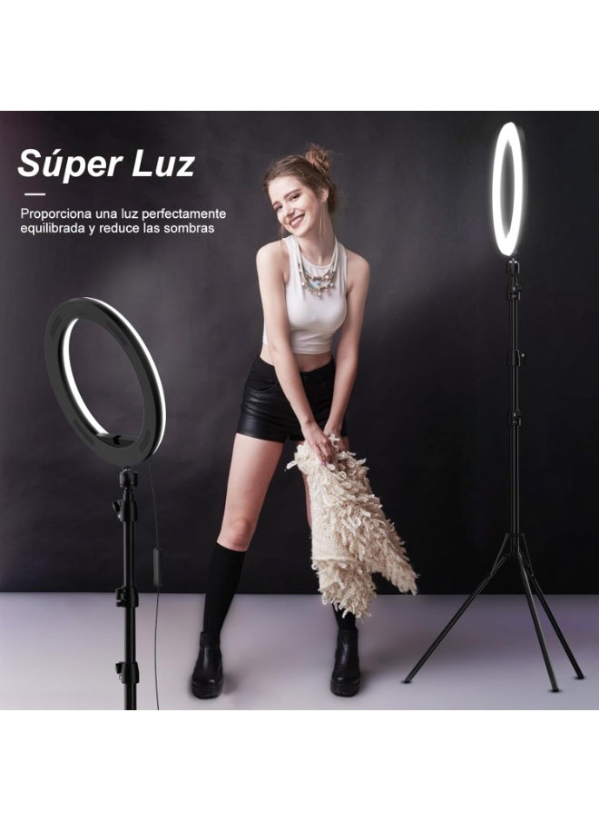 Generic KOSCHEAL 10" Selfie Ring Light with 6ft Adjustable Tripod, 37 RGB Colors & Dimmable LED – Phone Holder for Makeup, TikTok, YouTube & Zoom  - Image 1