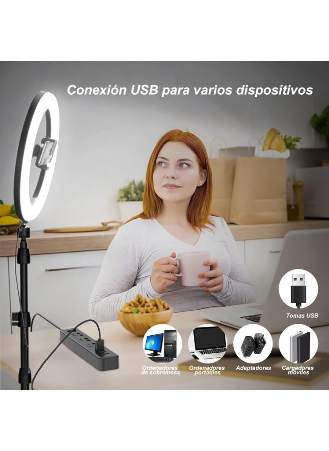 Generic KOSCHEAL 10" Selfie Ring Light with 6ft Adjustable Tripod, 37 RGB Colors & Dimmable LED – Phone Holder for Makeup, TikTok, YouTube & Zoom  - Image 5