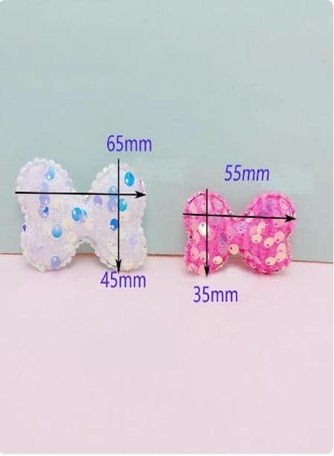 Belicia 6 pcs Beaded Bow Shiny DIY Handmade Children's Hair Accessories Hairpin Clothes Applique Patches(Multicolor) - Image 4