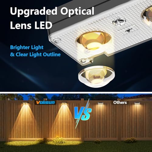 VOLISUN Solar Fence Lights Outdoor 12 Pack 10 Colors Color Changing Fence Lights Solar Powered Fast Charging IP65 Waterproof LED Solar Lights for Fence Backyard Garden Railing Deck Patio - Image 3