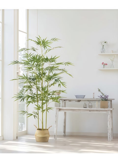 Artificial bamboo tree, 150 cm artificial bamboo plant, real touch technology, perfect realistic artificial tree, with 5 trunks, very suitable for modern home decoration, office. Suitable for any sc