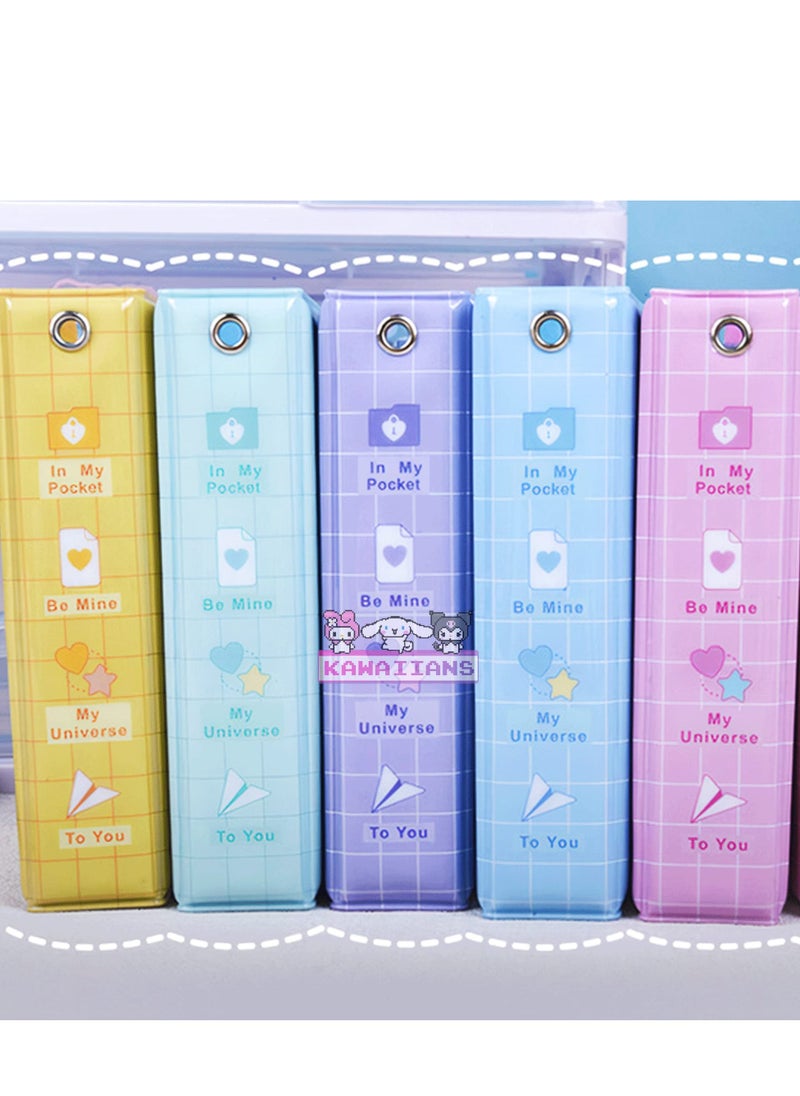 SYOSI - Photocard Binder 4.4 Inch Kpop Photocard Holder Book, Mini Photo Album Kpop Photocard Binder Portable Kpop Binder Photocard Album with Lovely Pendant for Photocard Collection(Blue) - Image 1