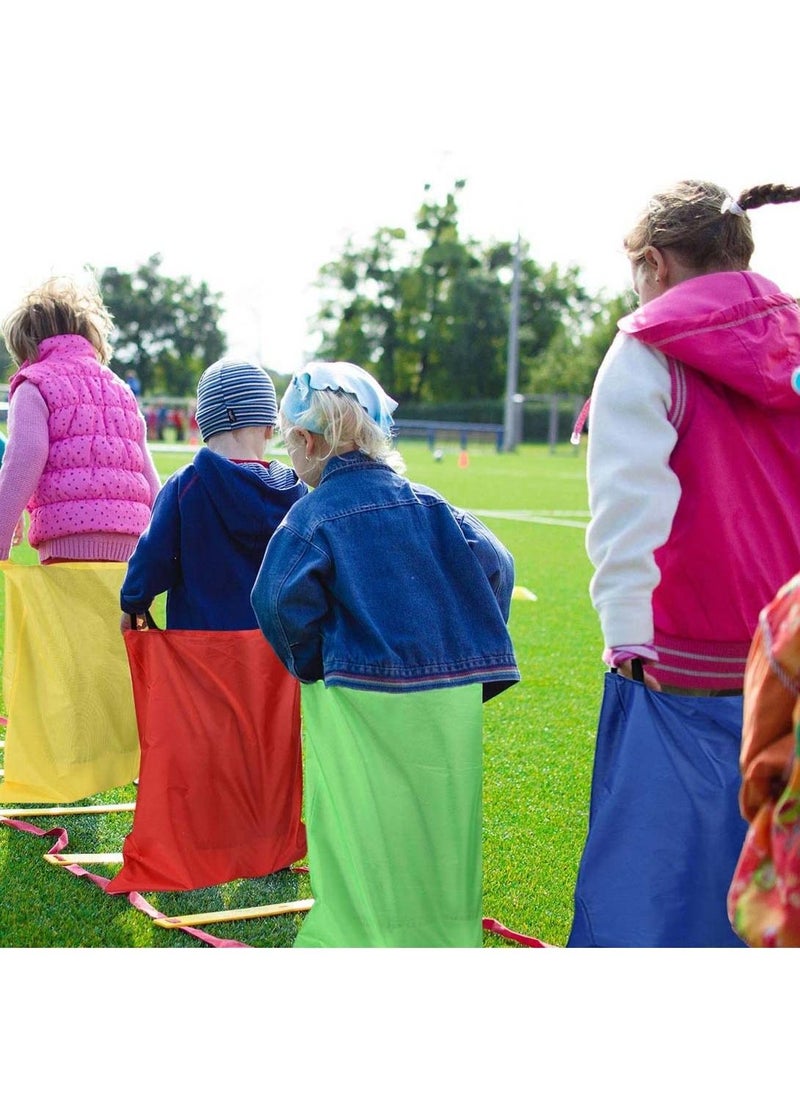 SYOSI - 4 Pcs Potato Sack Race Bag Set Outdoor Racing Jumping Bags for Kids Sturdy Multi-Colored Children’s Birthday Party Game Sports Day Family Reunion - Image 1