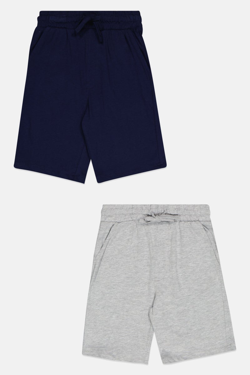 English Laundry Kids Boy 2 Pcs Heather Basic Shorts, Multicolor - Image 2