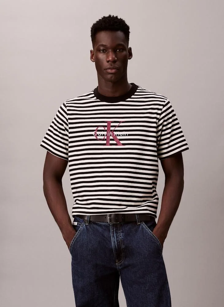 Calvin Klein Jeans Monogram Logo Stripe Relaxed T-Shirt