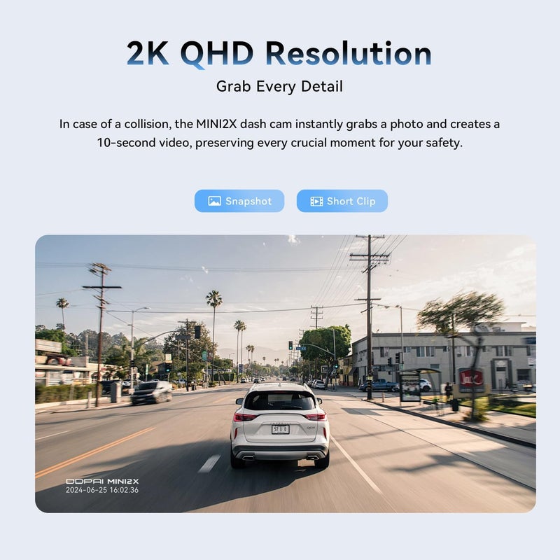 DDPAI 2K Dash Cam for Cars Front, 1440P Dashcam with Night Vision and 360° Rotatable  Design - Image 2