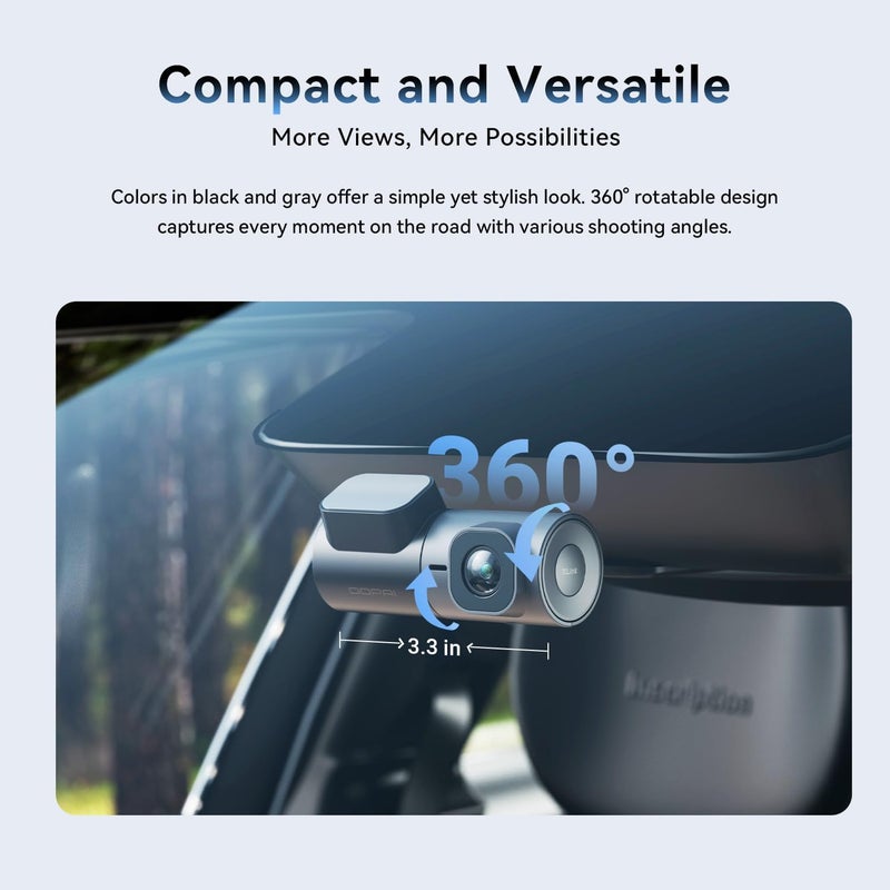 DDPAI 2K Dash Cam for Cars Front, 1440P Dashcam with Night Vision and 360° Rotatable  Design - Image 3
