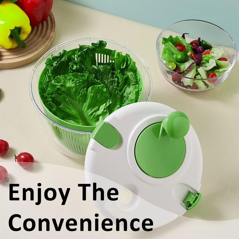 toproad Salad Spinner, 5L Vegetable Washer Dryer Drainer Strainer with Bowl & Colander, Multi-Use Lettuce Spinner, Fruit Washer, Pasta and Fries Spinner - Image 3
