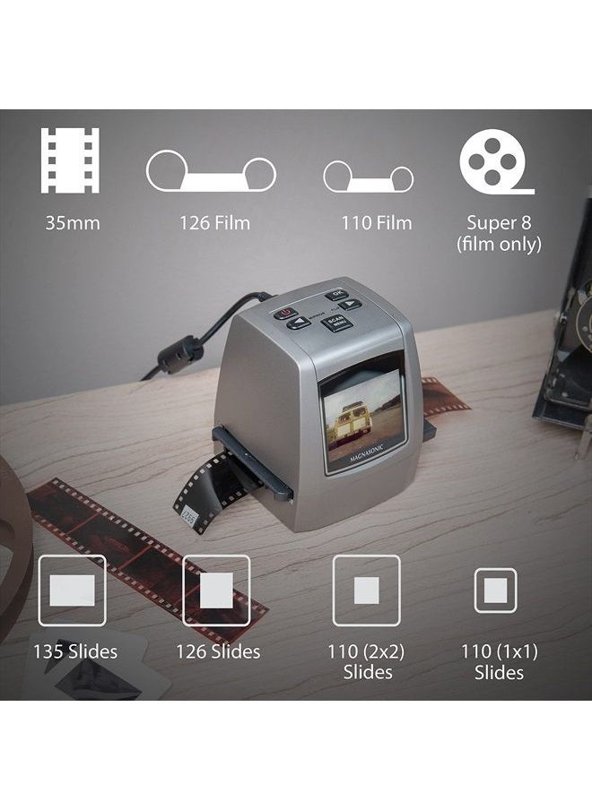 Magnasonic - All-in-One High Resolution 24MP Film Scanner, Converts 35mm/126KPK/110/Super 8 Films, Slides, Negatives into Digital Photos, Vibrant 2.4" LCD Screen, Impressive 128MB Built-in Memory - Image 1