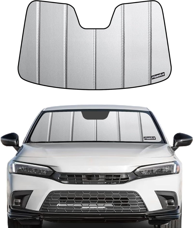Pigenius Windshield Sun Shade for 2022-2023 Honda Civic - Custom Fit Folding Sunshade - Grey - Image 1
