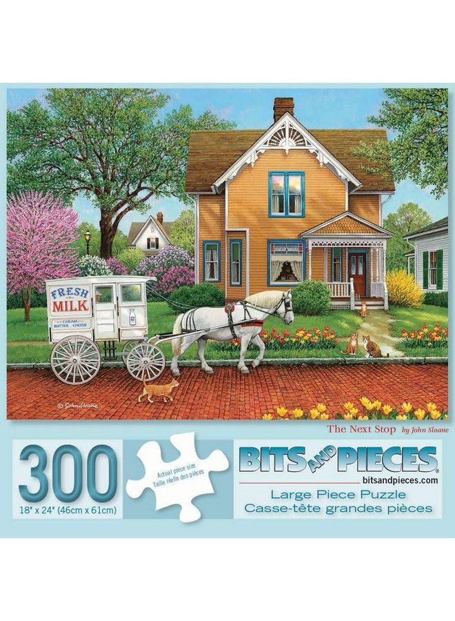 Bits and Pieces 300 Piece Jigsaw Puzzle For Adults 18" X 24" The Next Stop 300 Pc Classic Milkman Delivery Jigsaw By Artist John Sloane - Image 3