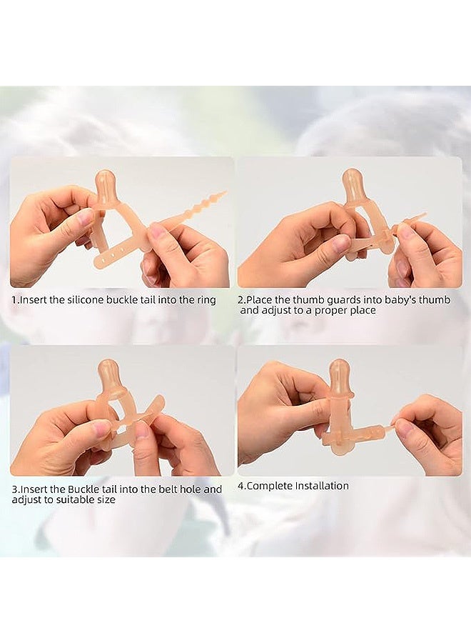 MXN 2 Pcs Thumb Sucking Stop, Adjustable Thumb Guard, 1-3 Years Old Baby - Adjustable Thumb Guard for Thumb Sucking Silicone Thumb Sucking Treatment Kit for 3-36 Months Baby, Maximum for 1.95”-1.5" Wide Wrist - Image 4