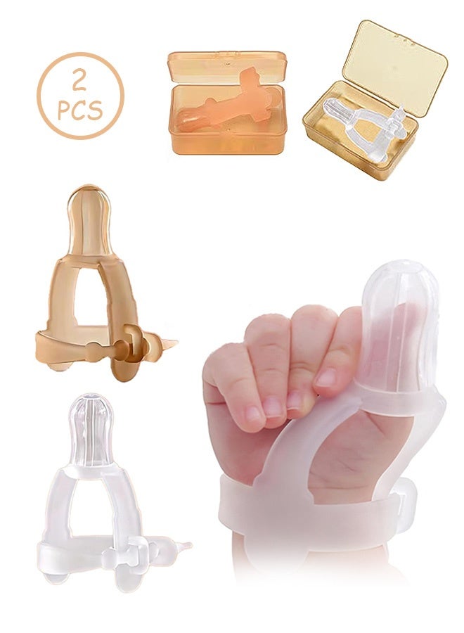 MXN 2 Pcs Thumb Sucking Stop, Adjustable Thumb Guard, 1-3 Years Old Baby - Adjustable Thumb Guard for Thumb Sucking Silicone Thumb Sucking Treatment Kit for 3-36 Months Baby, Maximum for 1.95”-1.5" Wide Wrist - Image 1