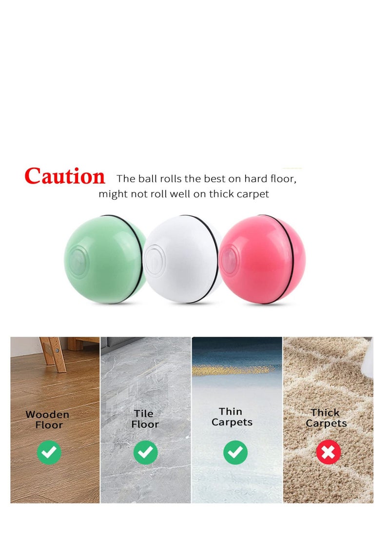 SYOSI - Smart Interactive Cat Ball Toys USB Rechargeable Automatic Rotating Led Light Peppy Pet Balls Rolling Stimulate Hunting Instinct Kitten Funny Chaser for Indoors Cats(Pink) - Image 1
