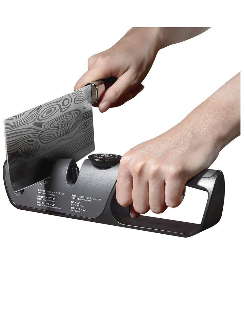 واي آند دي Knife Sharpener, Multifunctional 3-Stage Sharpeners with Adjustable Angle Knob, Polishing Kitchen Sharpeners, Conveniently to Restore and for Dull Blades  - Image 3