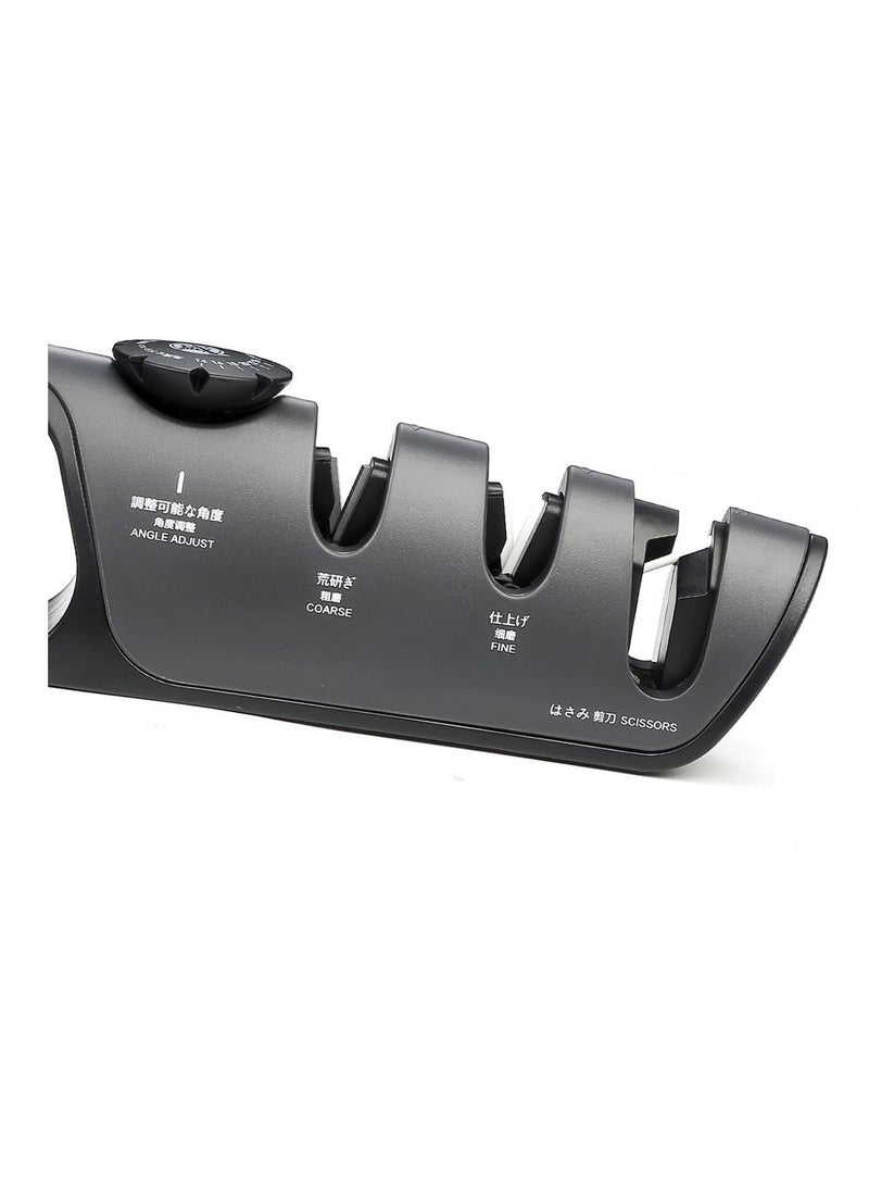 واي آند دي Knife Sharpener, Multifunctional 3-Stage Sharpeners with Adjustable Angle Knob, Polishing Kitchen Sharpeners, Conveniently to Restore and for Dull Blades  - Image 2