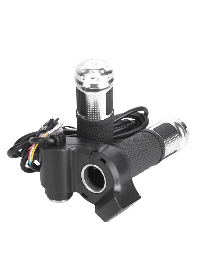 Thoraya 1 Pair Universal LED Voltage Display Twist Throttle for 12-99V Ebike Scootersilver  - Image 3