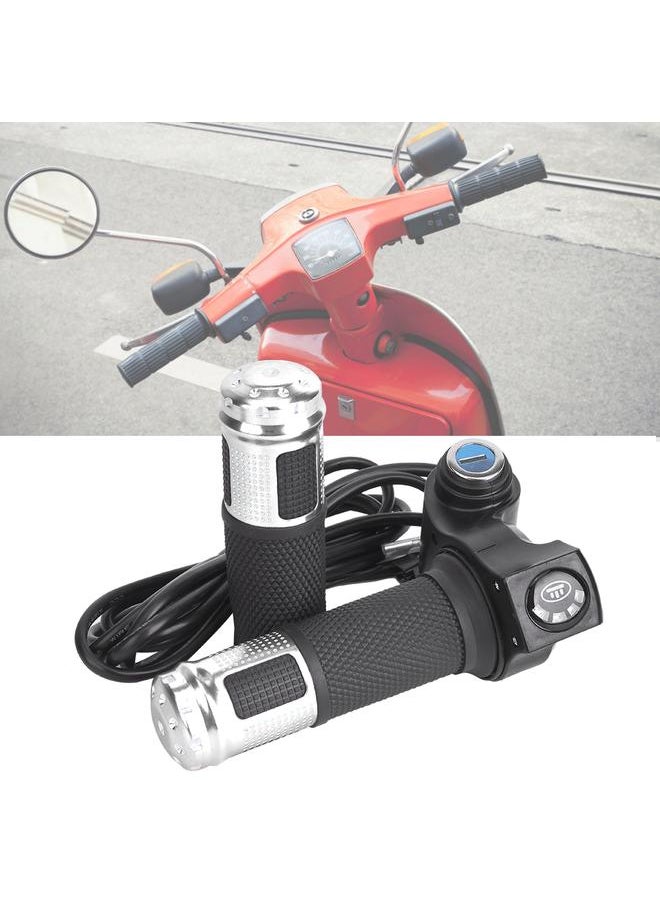 Thoraya 1 Pair Universal LED Voltage Display Twist Throttle for 12-99V Ebike Scootersilver  - Image 5