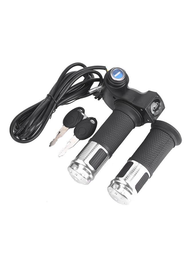 Thoraya 1 Pair Universal LED Voltage Display Twist Throttle for 12-99V Ebike Scootersilver  - Image 1