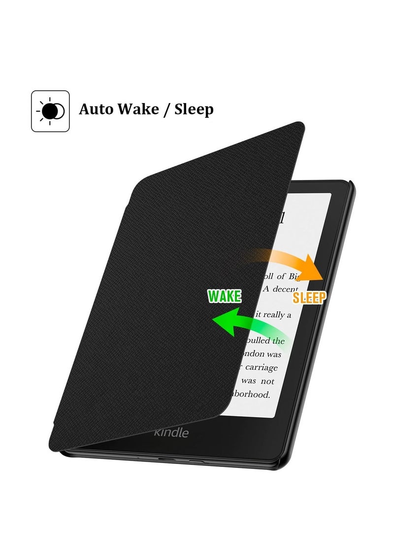 Excefore Case for 6.8" Kindle Paperwhite 11th Generation 2021 Signature Edition PU Leather Cover with Hand Strap 2023 Release, Shiny Butterfly  - Image 4