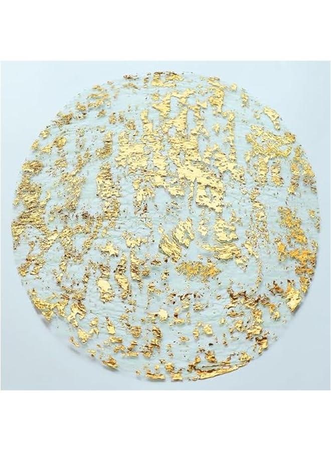 HOOKOR 24PCS Disposable Round Gold Placemats, 13 Disposable Paper Placemats for Dining Table, Mirrored Gold Place Mat for Kitchen Banquet Table Setting Wedding Birthday Dinner Party Decor (24PCS) - Image 1