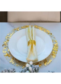 HOOKOR 24PCS Disposable Round Gold Placemats, 13 Disposable Paper Placemats for Dining Table, Mirrored Gold Place Mat for Kitchen Banquet Table Setting Wedding Birthday Dinner Party Decor (24PCS)  - Image 5