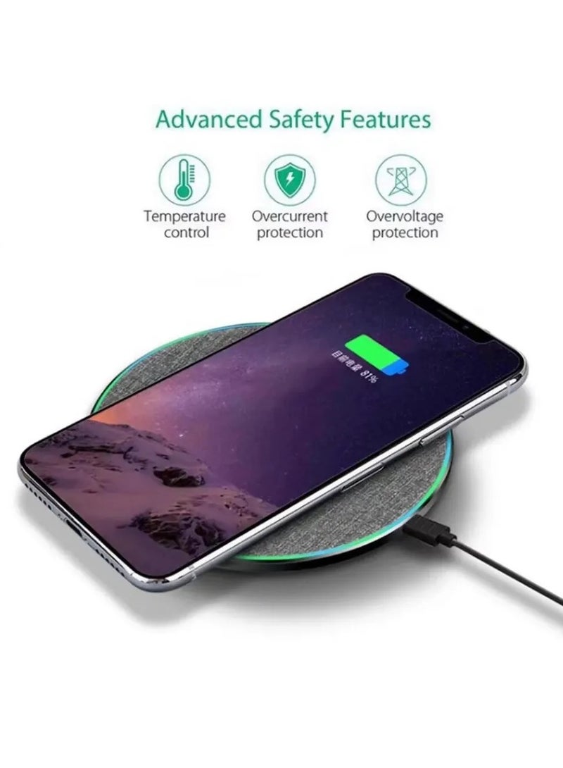 general Wireless Charger Fast Charging For Mobile Phones Silver  Color For iPhone 11 12  13  14  15  Promax  X  Samsung and Xiaomi - Image 2