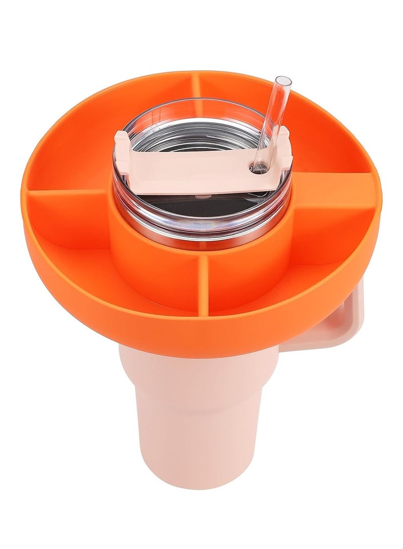 Snack Bowl for Stanley 40 oz Tumbler, Snack Tray, Reusable Snack Ring for Stanley Insulated Cup Accessories (Orange)  - Image 1