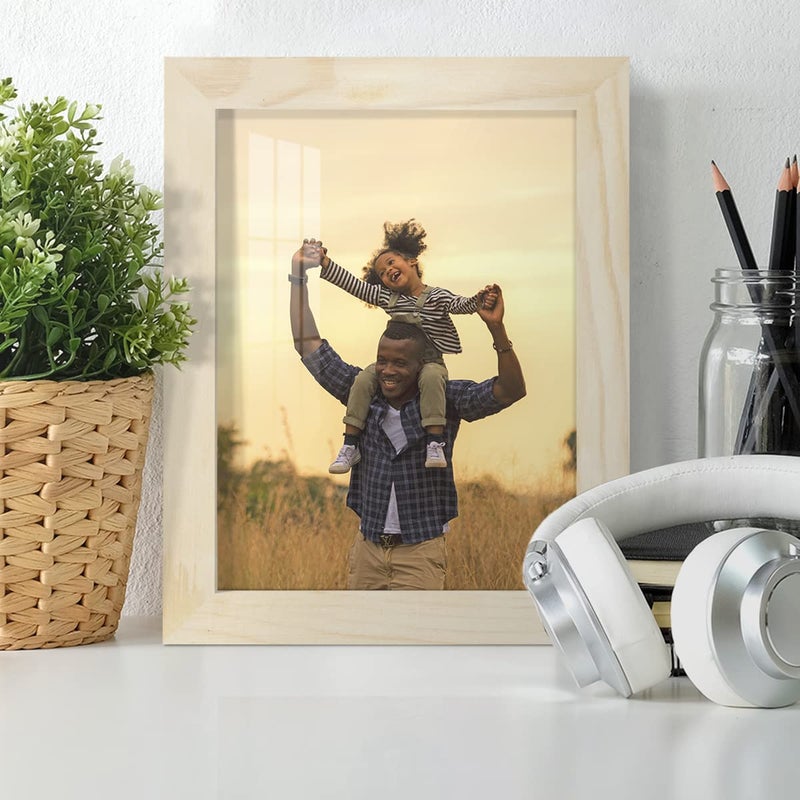 Renditions Gallery عمليات الترحيل 6 × 8 بوصة ، إطار صورة الخشب الصلب عالي الدقة الزجاج والكريمة الحديثة ذات الطراز الحديث الملونة للجدار والطاولة صورة Palo Santo Wood Grain Frame - Image 2