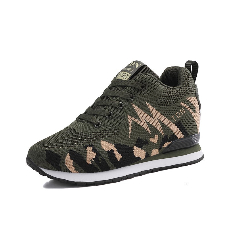 Women's Camouflage Flyknit Height-Increase Running Shoes - Image 5