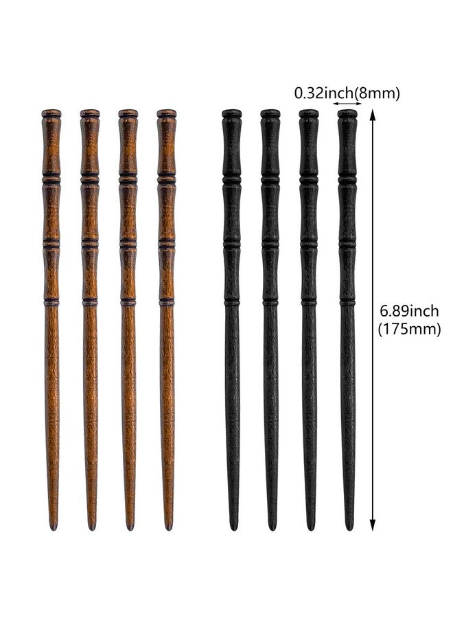 Aswewamt 12 Pcs Vintage Wood Hair Sticks Bamboo Shape Hair Chopsticks Japanese Chinese Hairpin Decorative Retro Hair Forks Hanfu Pins Bun Holders for Long Hair Women - Image 2