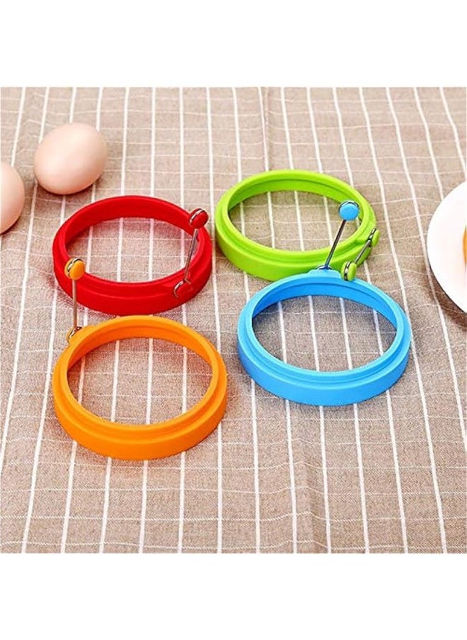 Generic - Food Grade Silicone Egg Rings, Multicolor, Egg Ring Molds for Cooking, Fried Egg Rings(4 Pack, 4 Inches) - Image 1