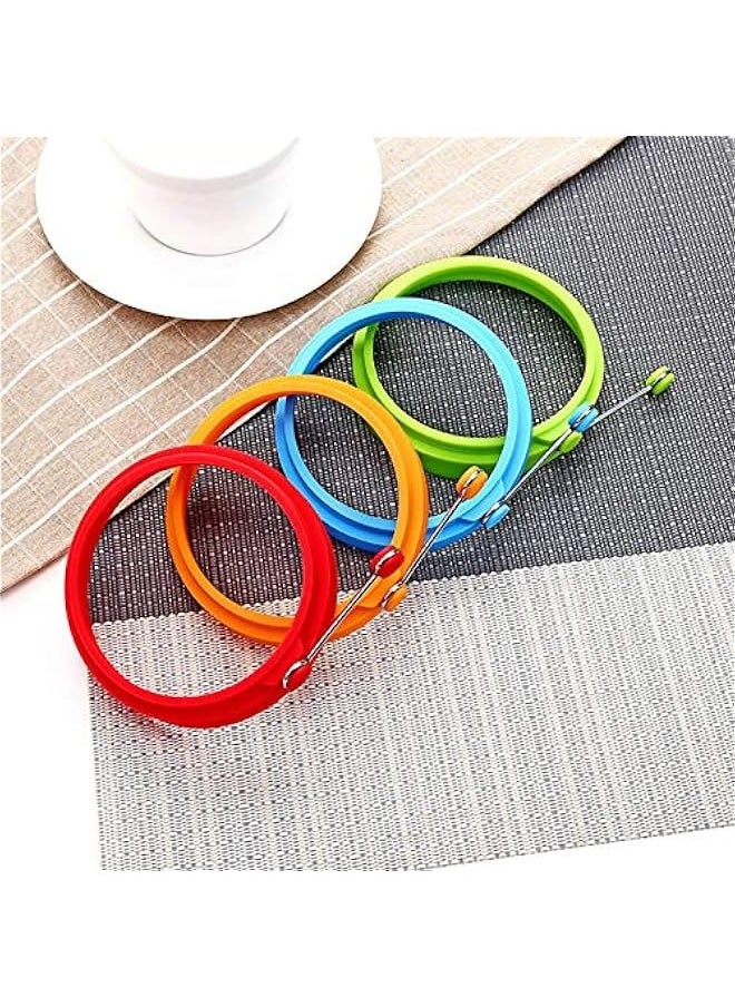 Generic - Food Grade Silicone Egg Rings, Multicolor, Egg Ring Molds for Cooking, Fried Egg Rings(4 Pack, 4 Inches) - Image 1