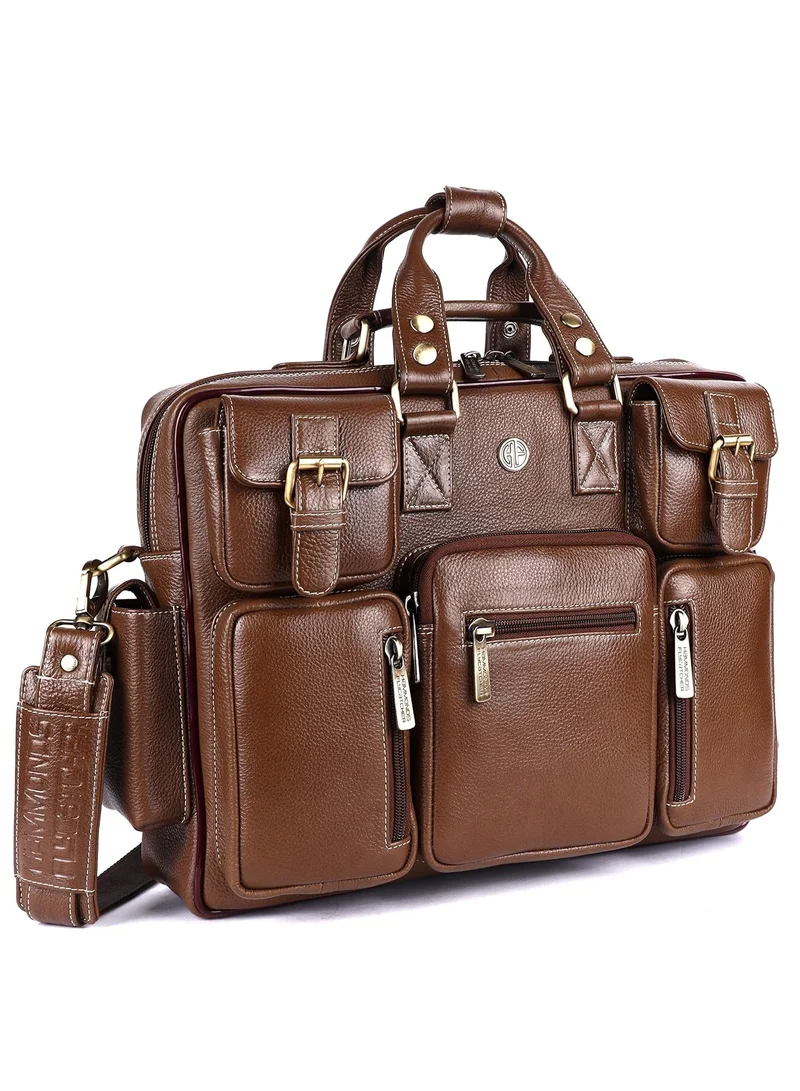 HAMMONDS FLYCATCHER Genuine Leather Brushwood 15.6 inch Premium Laptop Messenger Bag | LB190_MH | 3XY6