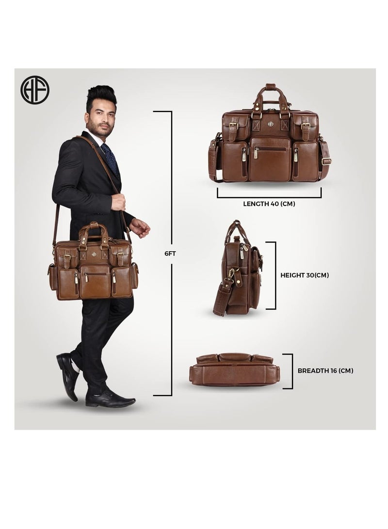  هاموندز فلاي كاتشر حقيبة رسول جلدية فاخرة للابتوب مقاس . بوصة - Image 4