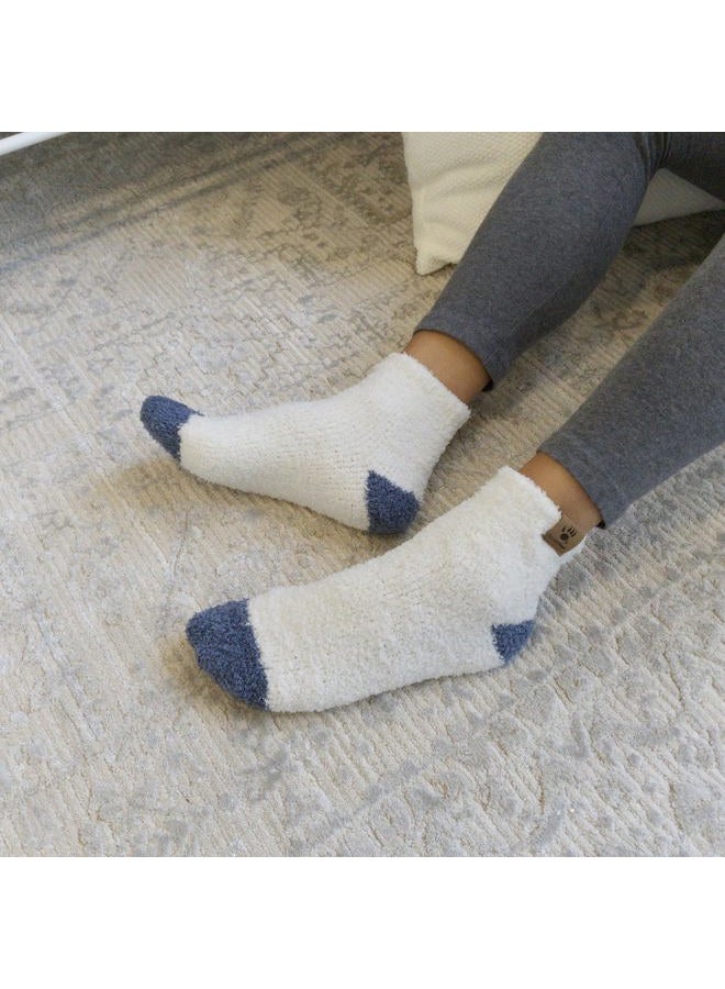 Bearpaw Ladies 6 Pair Pack Cozy Super Soft Warm Lounge Socks Multi Color Patterned Ankle and Low Cut Packs, Faded Denim - Image 2