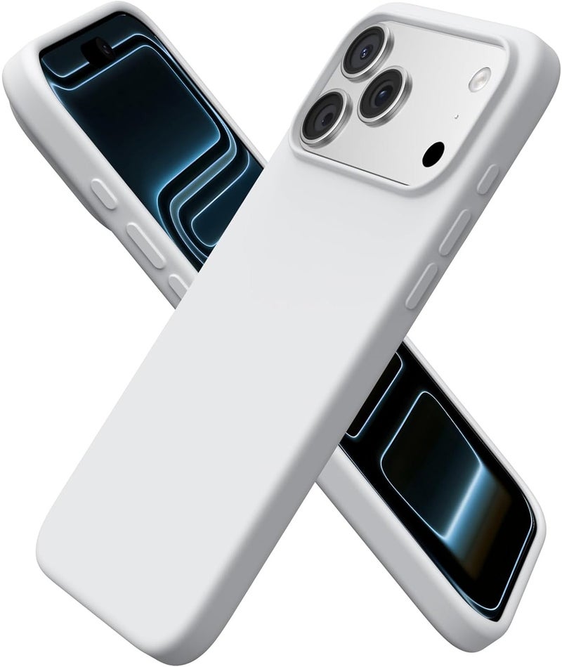 YoYoTech iPhone 17 Pro Max Liquid Silicon Case Slim-Soft Shockproof Protective with Microfiber Lining iPhone 17 Pro Max 6.9-inch 2025 Silicon Case - Silver - Image 1