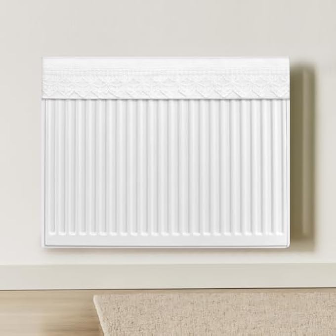 RADIATOR COVER, DECORATIVE DUST PROTECTION, HEATING COVER, BREATHABLE FABRIC, RADIATOR COVER FOR BLOCKING DUST AND DIRT (WHITE) - Image 1