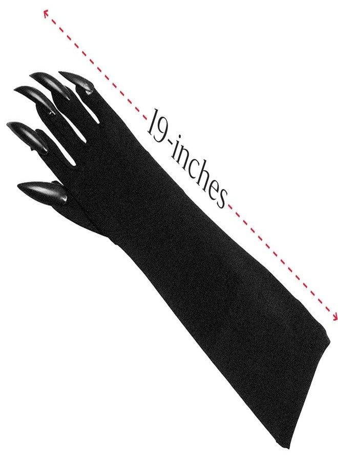 أوليفان قفازات أوليفان بمخالب قطة، إكسسوارات أزياء سوداء للنساء، قفازات طويلة الأظافر/المخالب، قفازات حيوانية مشاغبة للهالوين (أسود) - Image 5